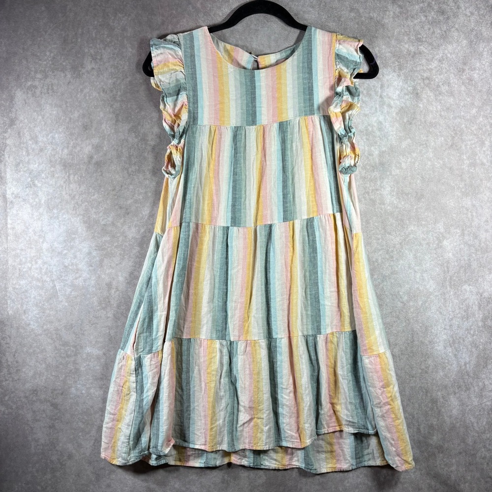 Show Me Your Mumu Dress Womens S Multicolor Daydream Mini Stripe Ruffle Boho